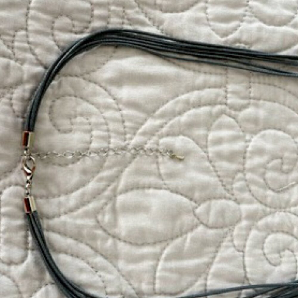 Elegant 5 Strand Gray and Silver 17-inch Silicone Cord Necklace - Picture 9 of 14